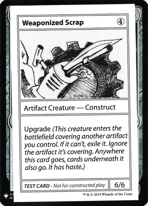 ■エンブレムあり■《Weaponized Scrap(Play Test Card)》[Mystery Booster Playtest Cards] 茶R